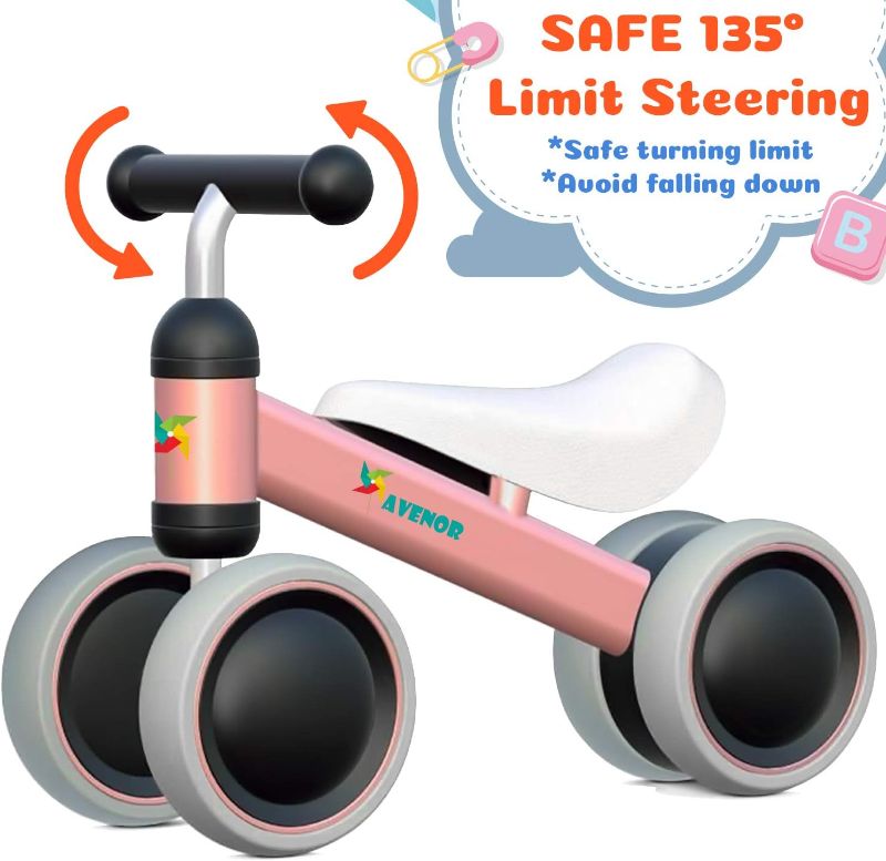 Photo 1 of Baby Balance Bike Toys for 1 Year Old Gifts Boys Girls 10-24 Months Kids Toys Toddler Best 1st Birthday Girl Boy Gift Children Walker Baby Walker No Pedal Infant 4 Wheels Bicycle
