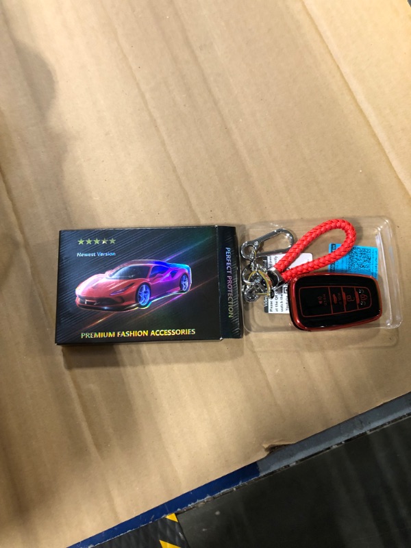Photo 3 of ***USED*** Tukellen for Toyota Key Fob Cover with Keychain,Special Soft TPU Key Case Protector Compatible with 2018-2024 RAV4 Camry Avalon Corolla Highlander C-HR Prius(only for Keyless go) Red