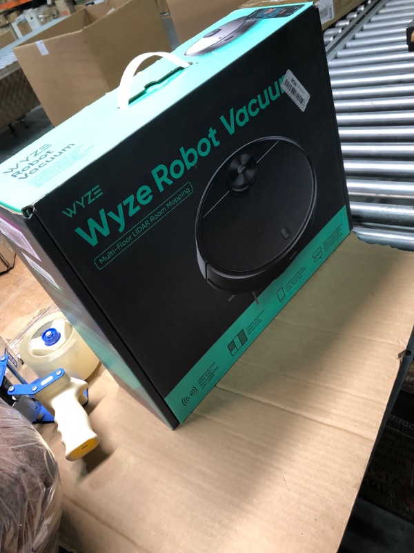 Photo 2 of **APPEARS NEW** WYZE Robot Vacuum with LIDAR Mapping Technology, 2100Pa Suction, No-go Zone, Wi-Fi Connected, Self-Charging, Ideal for Pet Hair, Hard Floors and Carpets