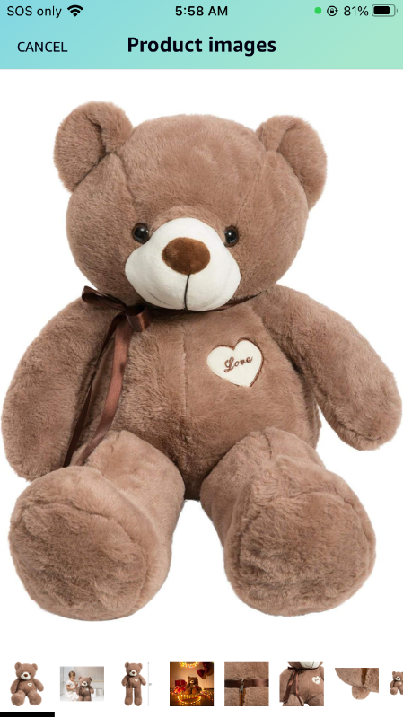 Photo 1 of **NEW** Teddy Bear Stuffed Animals Super Soft and Sweet Love Plush Bear Toy 32" Chocolate