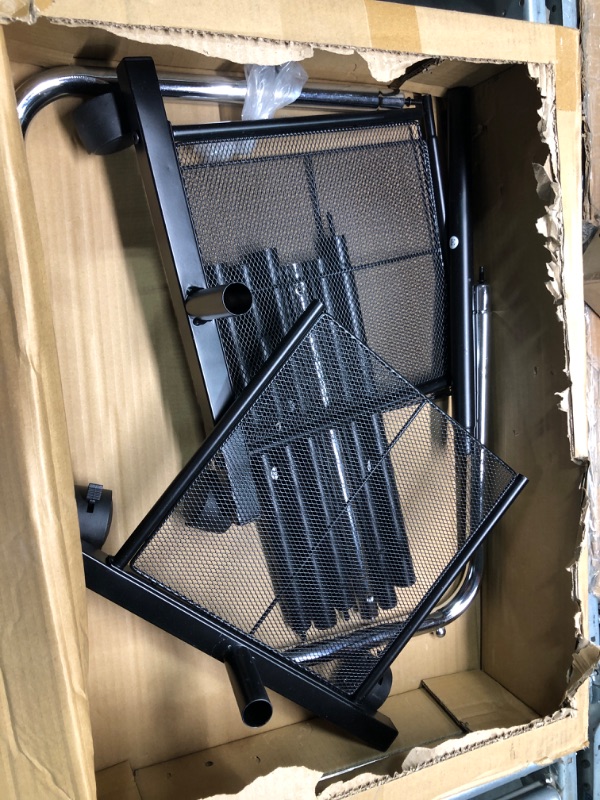 Photo 1 of SONGMICS Clothes Rack with Wheels, 36 Inch Garment Rack, Clothing Rack for Hanging Clothes, with Dense Mesh Storage Shelf, 110 lb Load Capacity, 2 Brakes, Steel Frame, Black and Chrome UHSR025E01 Black + Chrome