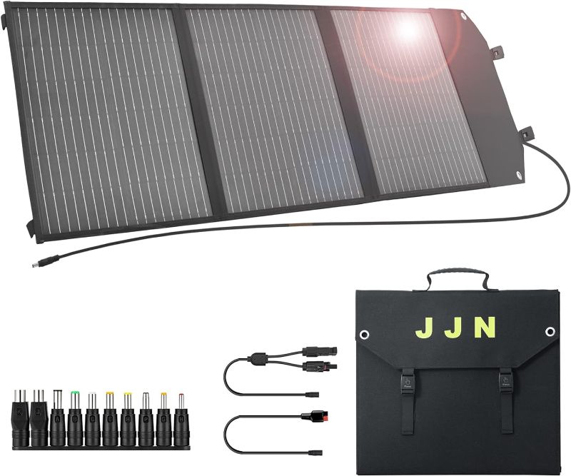 Photo 1 of 18V 100W Portable Solar Panel Foldable Solar Panels Bulit-in Charge Controller Mono. Solar Charger with PD 60W USB/Type-C/DC/QC 3.0 for Portable Power Station Outdoor Camping Van RV Trip