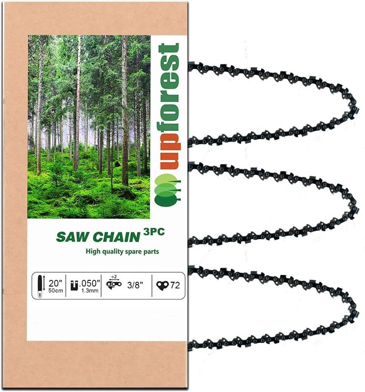 Photo 1 of 3-Pack Chainsaw Chain E72 20 Inch .050-Inch Gauge 3/8-Inch Pitch 72DL Low Kickback Fits Husqvarna,Stihl MS 271, 33RS72 Partner and More (72YL72X3)