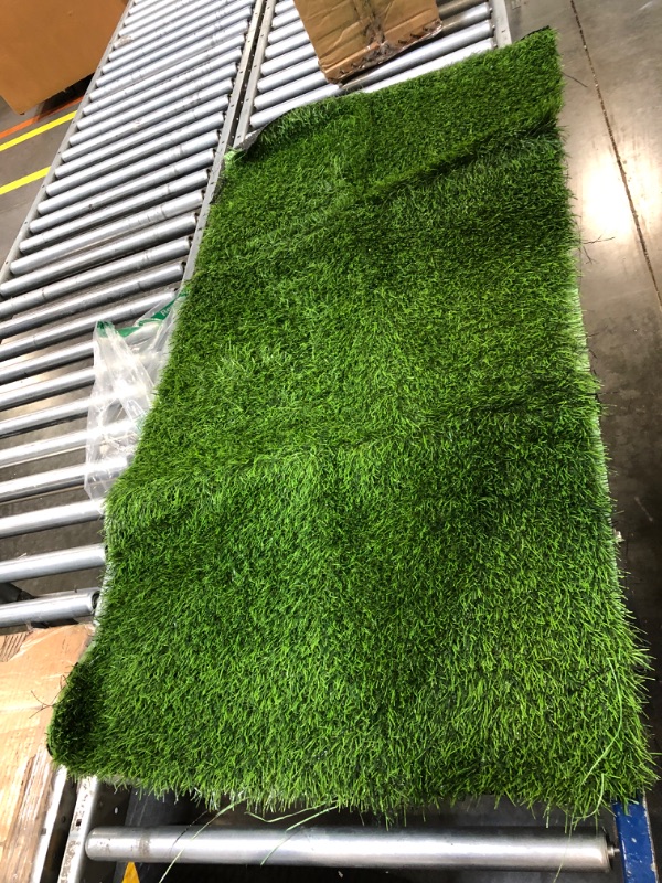 Photo 3 of **APPEARS NEW** Artificial Grass Turf, 3 FT x 5 FT Fake Grass Rug for Dog, Faux Lawn Carpet Indoor Outdoor for Patio 3*5 feet