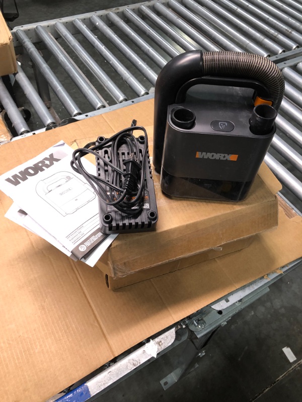 Photo 3 of **APPEARS NEW** WORX WX030L 20V Power Share Cordless Cube Vac Compact Vacuum, Black 20V Battery + Charger Included