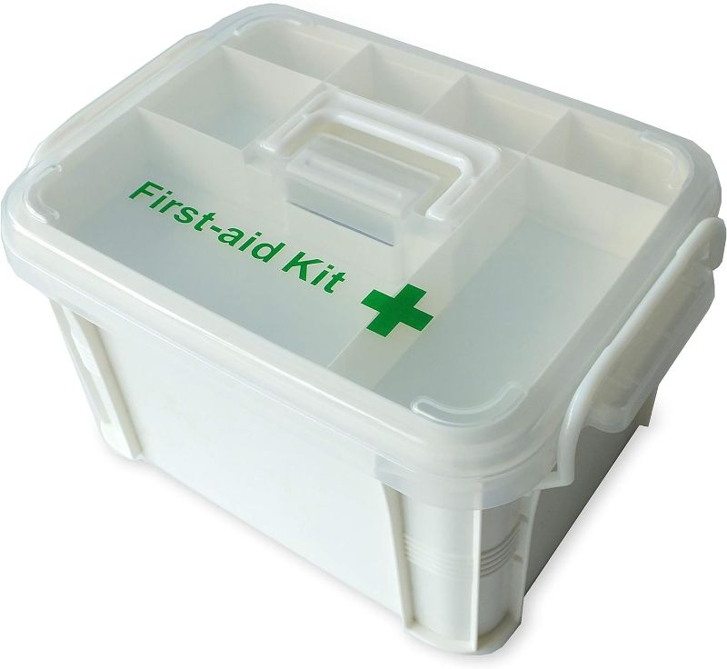 Photo 1 of ** NEW** Levoberg Medicine Box Storage Box Organizer 2 Layers with Compartments Family Emergency Kit Storage Case 12.99"x8.85"x7.08" 12.99x8.85x7.08inch