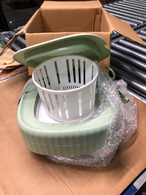 Photo 3 of Portable Washing Machine, Mini Foldable Washer and Spin Dryer Small Foldable Bucket Washer for Apartment Camping, RV, Travel, Underwear, Socks, Baby clothes, Personal (Green) 6.5L Light Green