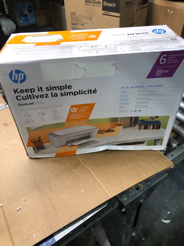 Photo 2 of HP DeskJet 2755e Wireless Color All-in-One Printer with bonus 6 months Instant Ink (26K67A)