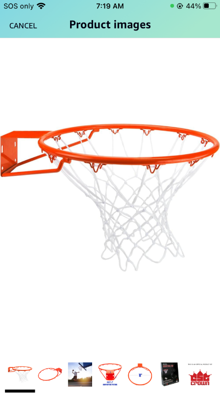 Photo 1 of **APPEARS NEW**Crown Sporting Goods Stainless Steel Basketball Rim with Free All Weather Net, Standard/18, Orange