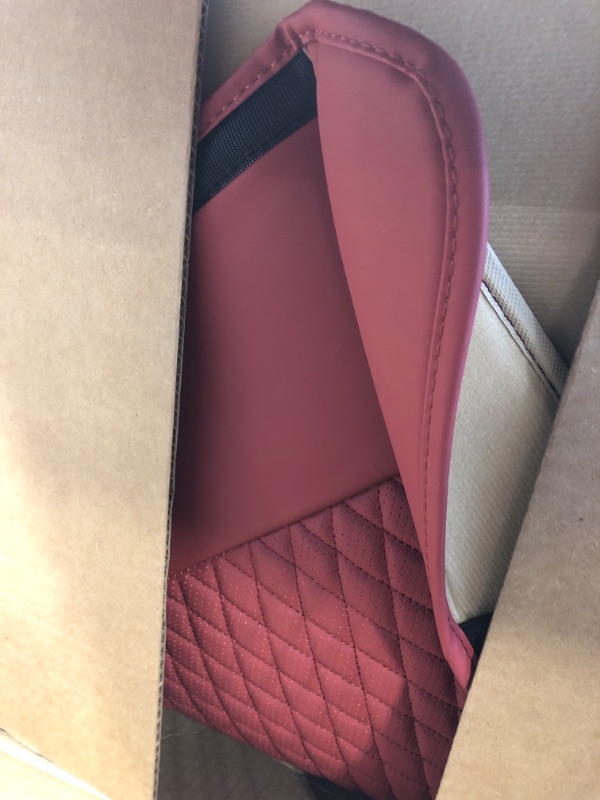 Photo 2 of Coverado Leather Seat Covers Full Set, 5 Seats Universal Seat Covers for Cars, Waterproof Luxury Leatherette Seat Cushions, Front and Rear Seat Protectors, Auto Seat Covers Fit for Most Vehicles Red