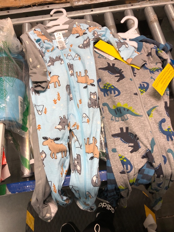 Photo 3 of Gerber Baby Boys' 4-Pack Footed Pajamas 12 Months Dino and Arctic Animals