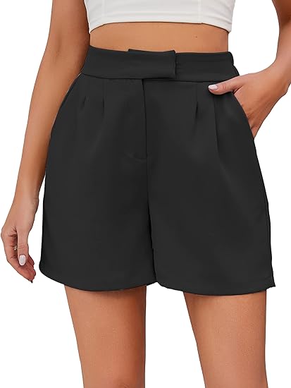 Photo 1 of Famulily Womens Summer Cute Shorts Casual Side Pockets High Waist Shorts with Back Elastic Waist