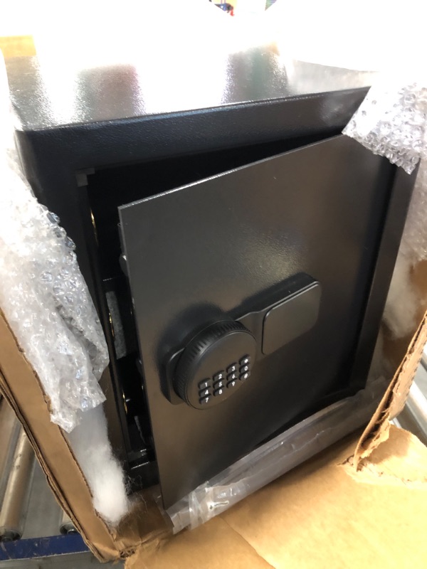 Photo 3 of 2.0 Cub Safe Box, Riddost Fireproof Safe Box with Digital Keypad, LED Indicator, Sensor Light, and Alarm System, Home safe with Waterproof Fireproof Money Bag, Money Safe for Cash Jewelry Documents Black 2.0 Cub ***CAN BE USED FOR PARTS*** 