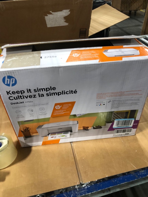 Photo 2 of HP DeskJet 2755e Wireless Color All-in-One Printer with bonus 6 months Instant Ink (26K67A) ink not included