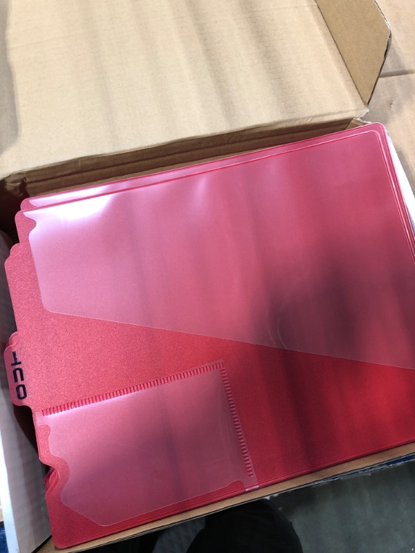 Photo 1 of Pendaflex Out Guides, Center "OUT" Tab, Vinyl, Letter, Red, 50/Box 