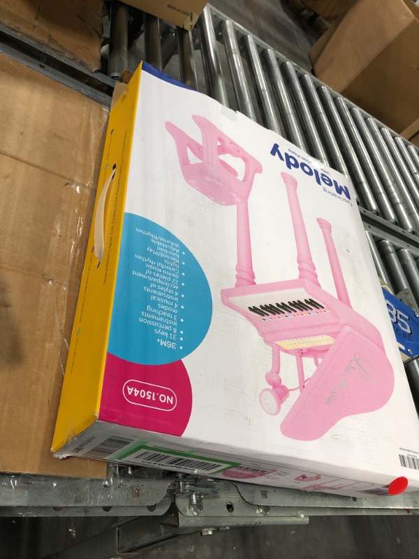 Photo 1 of 31 Keys Piano Keyboard Toy for Kids, Birthday Gift for 1 2 Year Old Girls?Pink Musical Piano Toy for Toddlers with Microphone and Stool