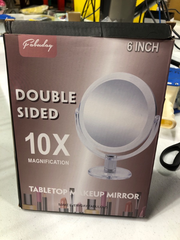 Photo 2 of 6 INCH Double Sided Magnifying Makeup Mirror,  Magnification with  Degree Rotation- Clear & Transparent