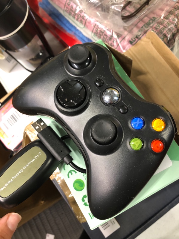Photo 1 of ASTARRY Wireless Controller Compatible with Xbox 360, 2.4GHZ Game Controller Gamepad Joystick Compatible with Xbox & Slim 360 PC Windows 7, 8, 10 (BLACK)