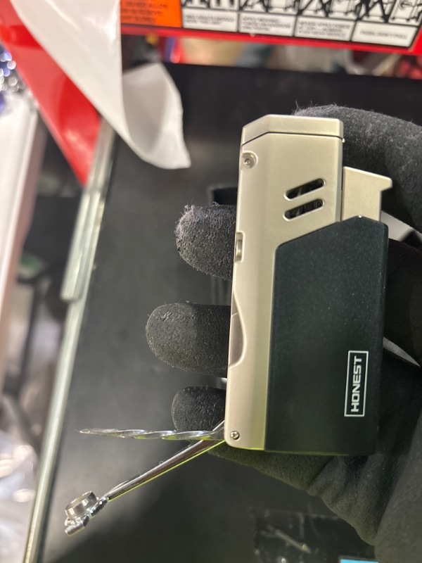 Photo 1 of PROMISE Jet Torch Cigar Lighter Power Flame Lighter Jetflame lighters Adjustable Butane Refillable Cigar Lighter Outerdoor (Grey) Gray