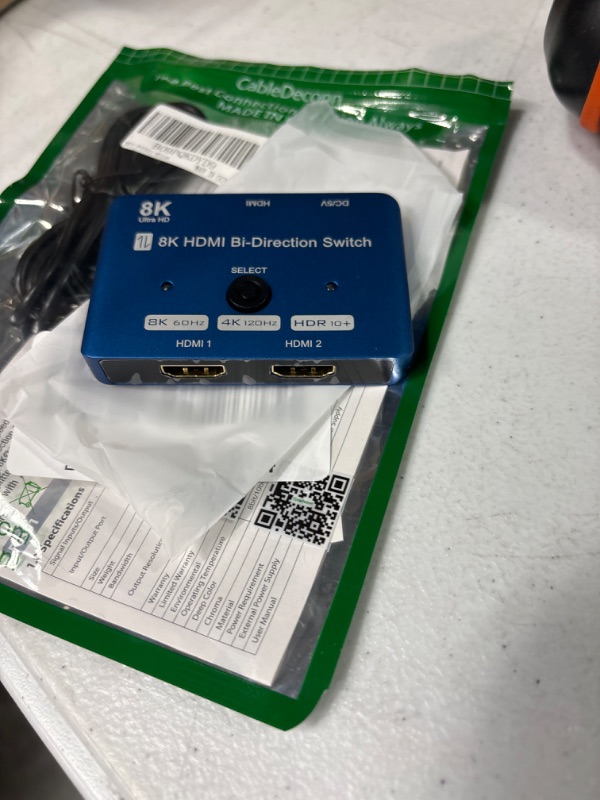 Photo 1 of CABLEDECONN HDMI 2.1 Switch 8K Bi-Directional Splitter 8K@60Hz 4K@120Hz 1440p@165Hz 1080P@240Hz 1in 2out 2in 1out High Speed 48Gbps eARC Converter Compatible with Xbox X PS5 Blue ¡­