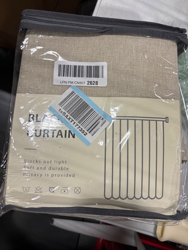 Photo 2 of 100% Blackout Curtains 108 Inches Long,Linen Blackout Curtains 108 Inch Length 2 Panels Set,Thermal Insulated Full Light Blackout Curtains for Bedroom/Living Room,50" W x 108" L 2 Panels,Natural Flax Natural Flax 50''W x 108''L