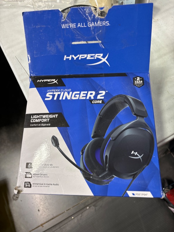 Photo 2 of HyperX Cloud Stinger 2 Core - Gaming Headset for Playstation, Lightweight Over-Ear Headset with mic, Swivel-to-Mute Function, 40mm Drivers - Black Black PlayStation Stinger 2 Core