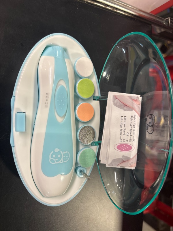 Photo 1 of Baby Nail Clippers 20 in 1 by Royal Angels Baby | Safe Electric Baby Nail Trimmer, Baby Nail File Kit, Additional Replacement Heads, Newborn Toddler Toes and Fingernails, Trim and Polish (Blue)
