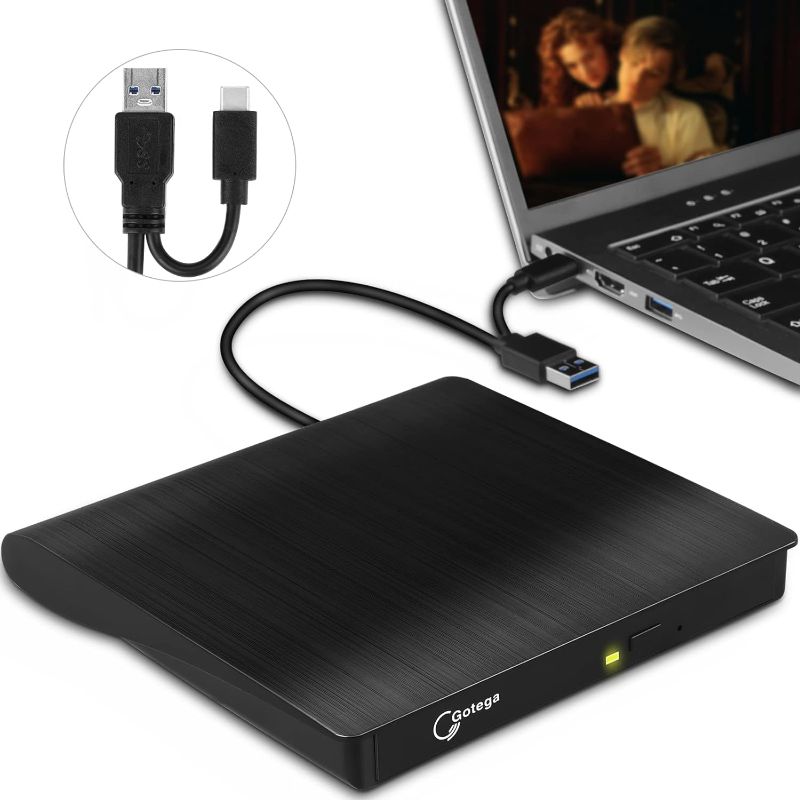 Photo 1 of External DVD Drive USB 3.0 TYPE C USB C Portable CD/DVD +/-RW Disk Drive External DVD