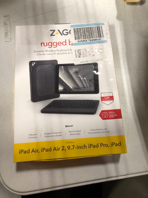 Photo 2 of ZAGG Rugged Book Keyboard/Cover Case (Folio) for 9.7" iPad Air 2, iPad Air, iPad Pro - Black