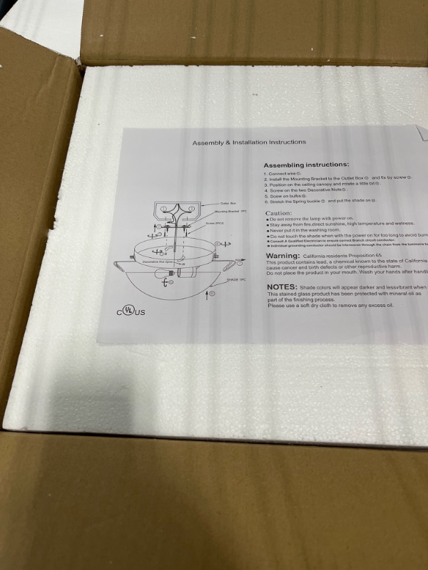 Photo 1 of ARTZONE Tiffany Ceiling Lights, Stained Glass Ceiling Light 2-Lights 12 Inch Tiffany Flush Mount Ceiling Light for Bedroom Dining Living Room Entryway Foyer