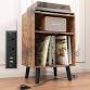 Photo 1 of  Record Player Stand, Turntable Stand with Record Storage, Vinyl Record Storage Cabinet with Metal Legs, Record Player Table Holds Up to 150 Albums for Living Room, Bedroom, Office, etc
