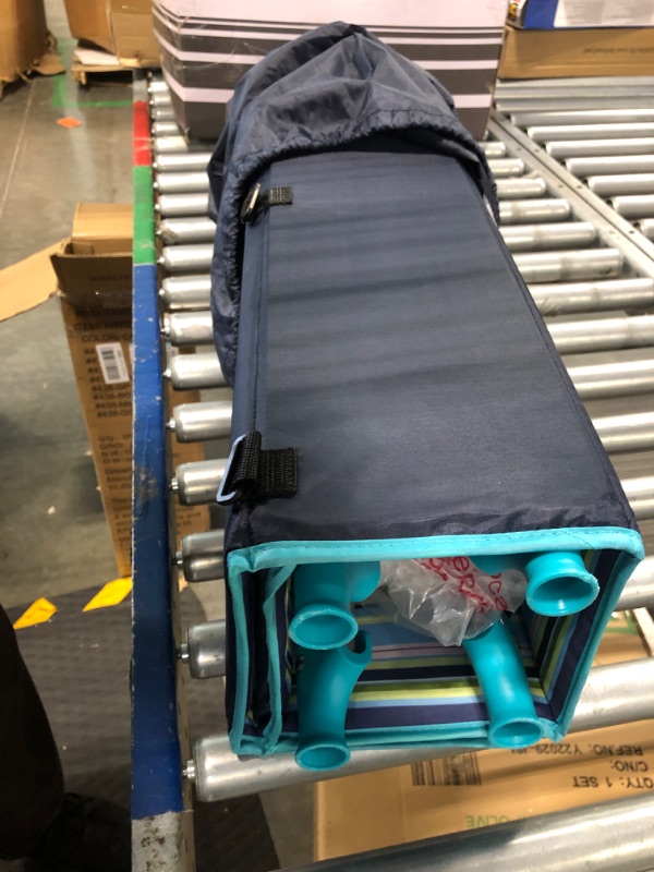 Photo 1 of Dream On Me Zodiak Portable Playard in Navy, Lightweight, Packable and Easy Setup Baby Playard, Breathable Mesh Sides and Soft Fabric - Comes with a Removable Padded Mat Navy Small (Pack of 1)