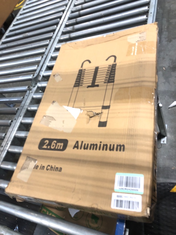 Photo 2 of Telescopic Ladder, 8.5FT RIKADE Aluminum Telescoping Ladder with Non-Slip Feet and Stable Hook, Portable Extension Ladder for Household and Outdoor Working, 330lb Capacity Aluminum 2.6m/8.5FT