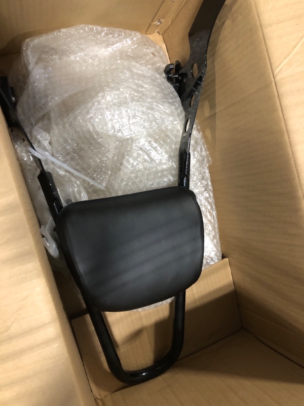 Photo 1 of ECOTRIC Detachable Sissy Bar with Backrest Compatible with 2004-Up Harley Sportster XL883C 883R XL1200R 1200C 1200S XLH883 XLH1200 Motorcycle Backrest W/Cushion Pad