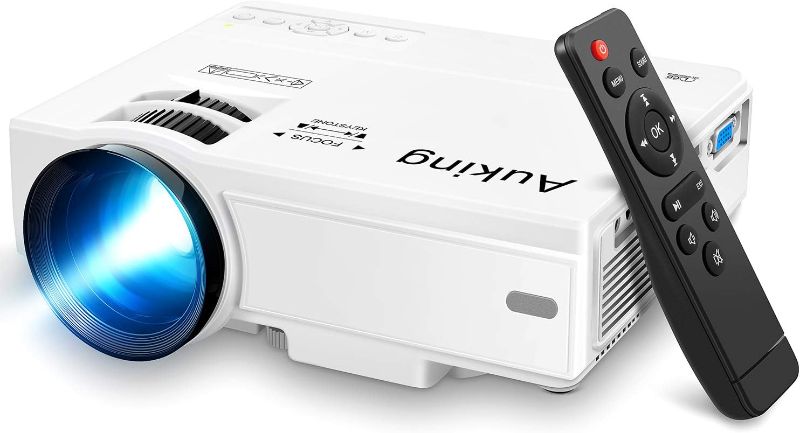 Photo 1 of AuKing Projector, 2024 Upgraded Mini Projector, Full HD 1080P Home Theater Video Projector, Compatible with HDMI/USB/VGA/AV/Smartphone/TV Box/Laptop