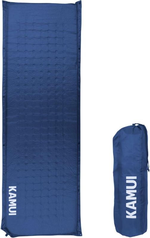 Photo 1 of 
KAMUI Self Inflating Sleeping Pad - 2 Inch Thick Camping Pad Connectable with Multiple Mats for Tent and Family Camping (Blue)

