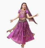 Photo 1 of YYCRAFT Women's Halloween Costume Tops Skirt Set with Accessories Belly Dance Performance Outfit 6 Colors