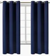 Photo 1 of  50 Inch Length Curtains- 2 Panels Blackout Thermal Insulating Small Curtain Tiers for Bathroom with Rod Pocket (Black,32 Inch Width)