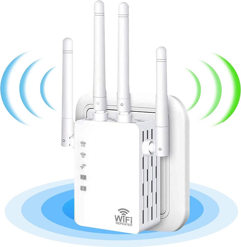 Photo 1 of 2023 WiFi Extender - Wireless Signal Repeater Booster up to 9800 sq.ft - 1200Mbps Wall-Through Strong WiFi Booster-Dual Band 2.4G and 5G - 4 Antennas 360° Full Coverage-M