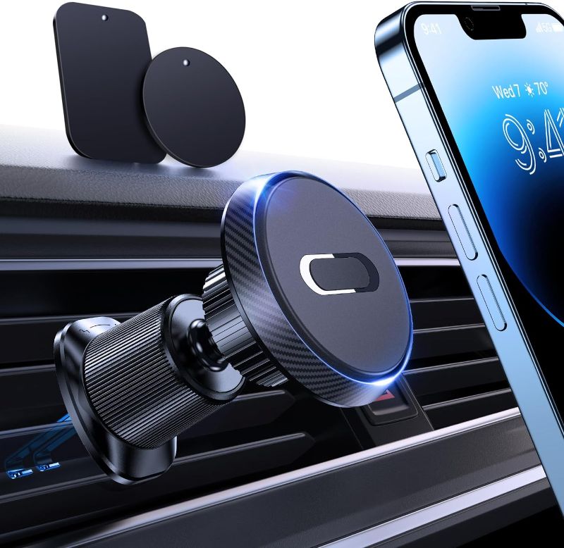 Photo 1 of [Upgraded] Miracase Universal Magnetic Phone Holder for Car,[2nd Generation Vent Clip&Strong Magnets] Hands Free Car Phone Mount, Air Vent Cell Phone Holder for All Phones