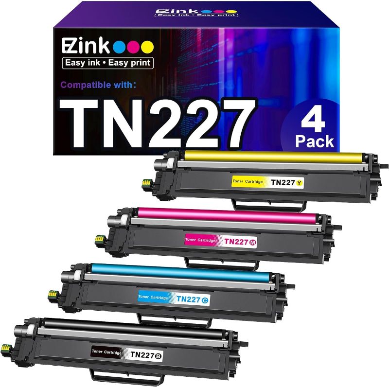 Photo 1 of E-Z Ink (TM TN227 Compatible Toner Cartridge Replacement for Brother TN227 TN227BK TN223 TN-227BK/C/M/Y High Yield to use with MFC-L3770CDW MFC-L3710CW HL-L3290CDW HL-L3210CW HL-L3230CDW (4 Pack)
