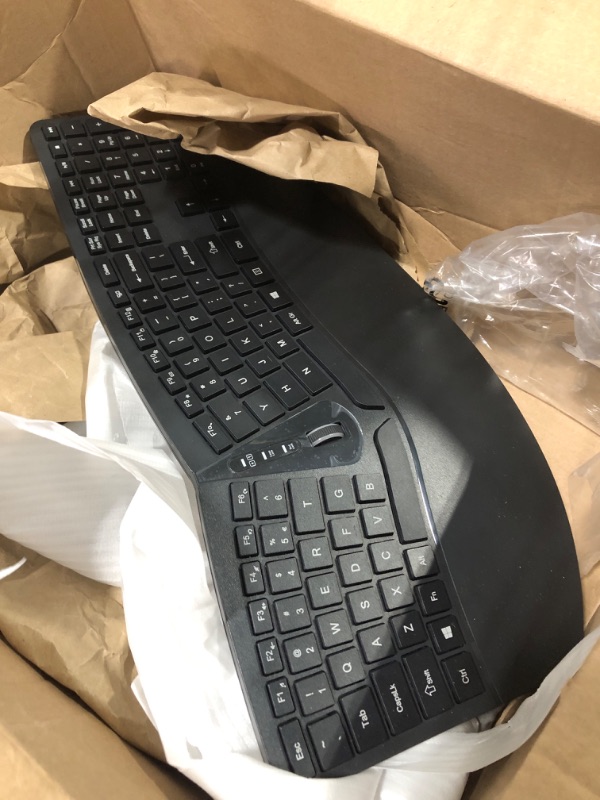 Photo 3 of Perixx Periboard-612B Wireless Ergonomic Split Keyboard with Dual Mode 2.4G and Bluetooth Feature, Compatible with Windows 10 and Mac OS X System, Black, US English Layout
***keyboard only**