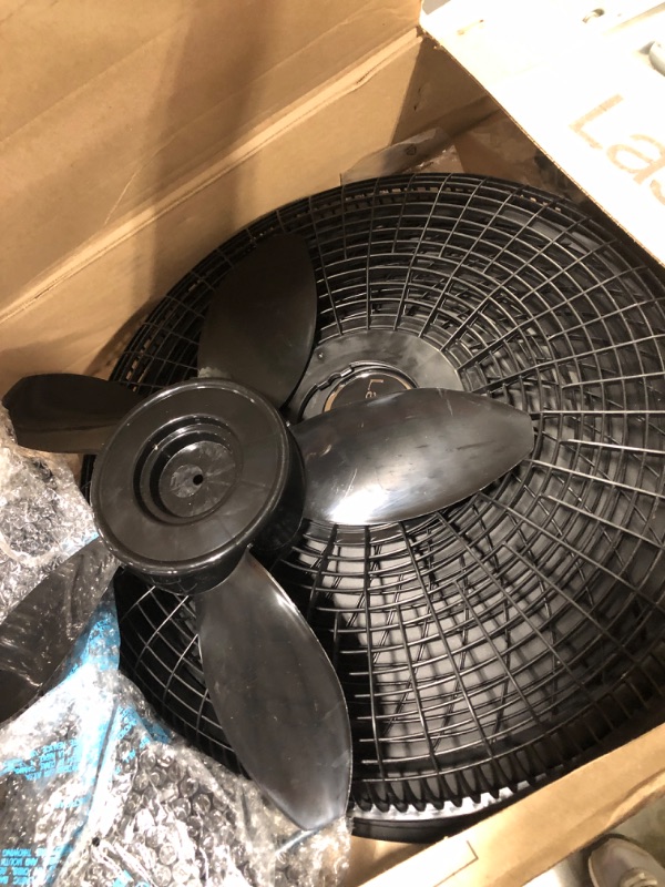 Photo 3 of **FOR PARTS**Lasko 1843 18? Remote Control Cyclone Pedestal Fan with Built-in Timer, Black Features Oscillating Movement and Adjustable Height Standard Packaging