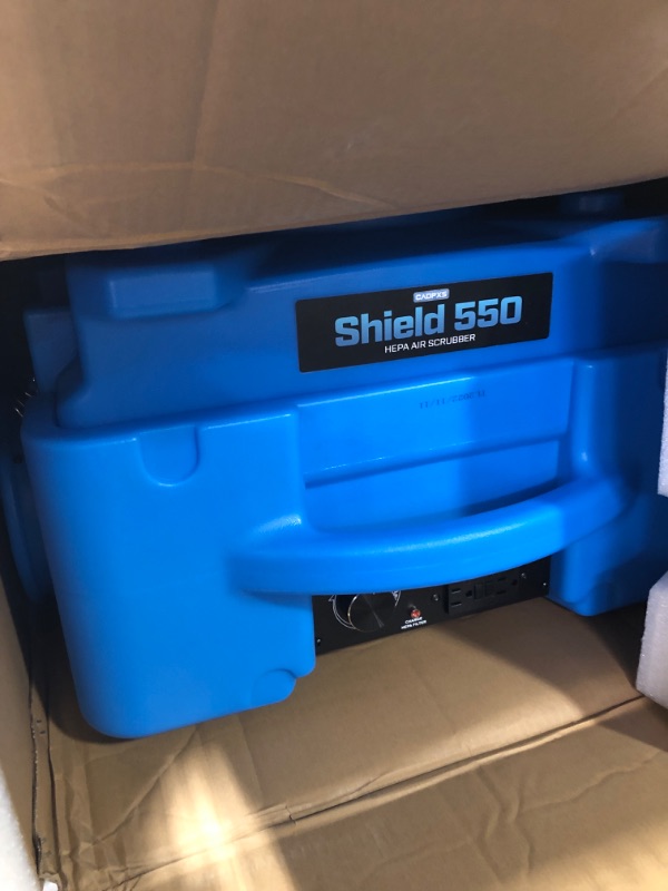 Photo 3 of CADPXS Shield-550 Negative Machine Airbourne Cleaner HEPA Scrubber Water Damage Restoration Equipment Air Purifier, Air Scrubbers 550 air scrubbers Blue