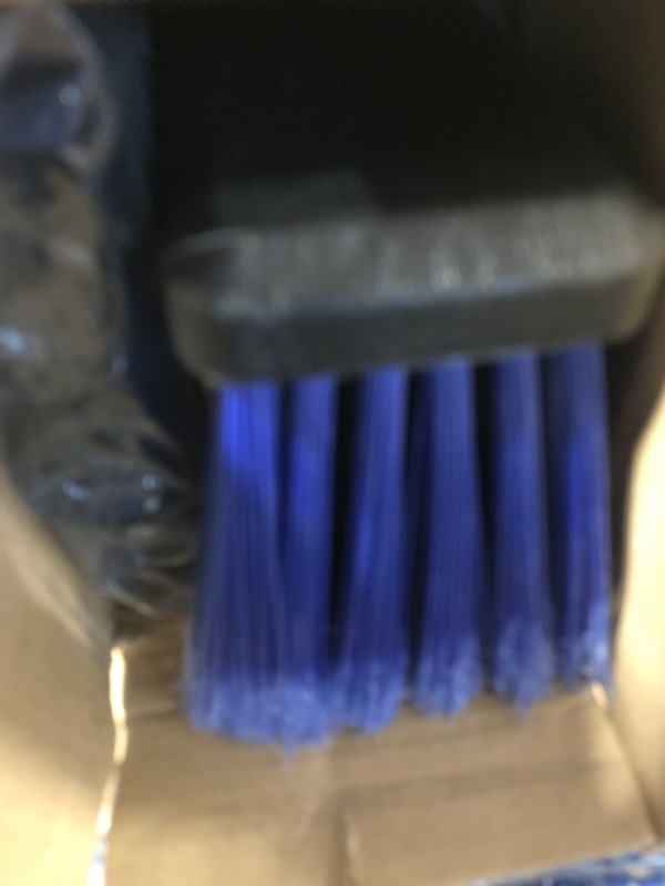 Photo 1 of 18 Inches Outdoor Push Broom Heavy Duty Shop Broom with 63" Long Handle for Deck Driveway Garage Yard Patio Concrete Floor Cleaning(Blue)