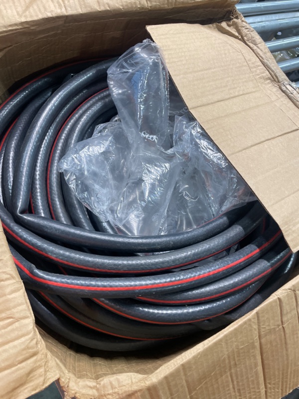 Photo 2 of Garden Hose 150 FT,Heavy Duty Flexible Hybrid 5/8 Inch Rubber Water Hose Kit With Solid Brass Twist Hose Nozzle Kink-resistant All-weather,Lightweight,Burst 600PSI