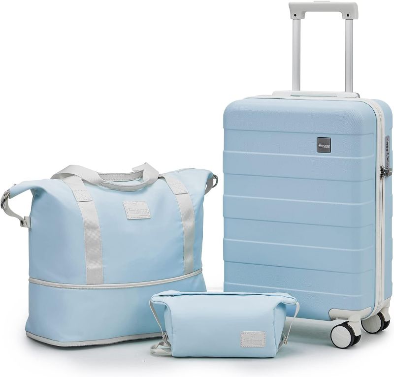 Photo 1 of ** CAN'T BE LOCKED *** imiomo Carry on Luggage, 20 IN Carry-on Suitcase with Spinner Wheels, Hardside 3PCS Set Lightweight Rolling Travel Luggage with TSA Lock(20"/Blue)