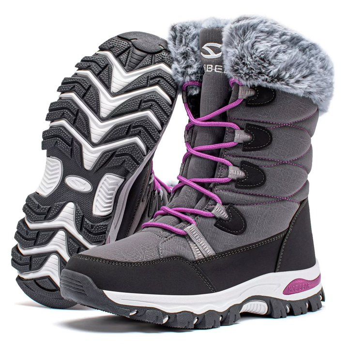 Photo 1 of HOBIBEAR Women's Winter Waterproof Slip Resistant Snow Boots Warm Faux Fur Lined Mid-Calf Boots
