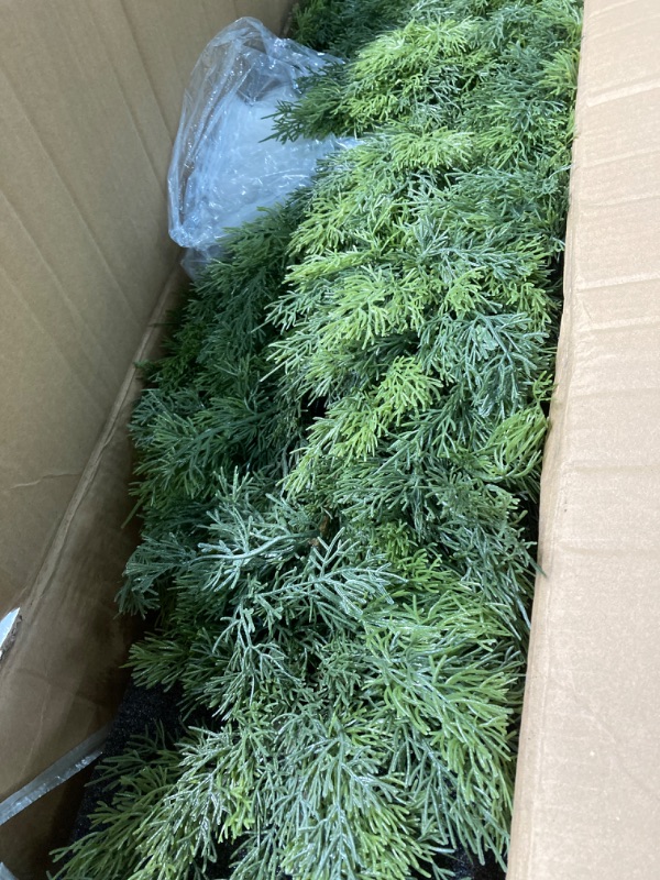 Photo 3 of **USED//THINNING** Aveyas 4ft Artificial Cedar Topiary Trees for Outdoor Front Porch Door, 4 Feet Faux Potted Plants Evergreen Fake Silk Pine Cypress Tree for Outside Home Decor (4 ft Tall) - Set of 2 Pack Cedar Topiary Trees - 2 Pack (4ft)