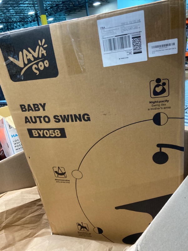 Photo 1 of Electric Baby Swing for Infants, 6 Motion Swings Baby Rocker with Remote, Portable Baby Bouncer for Newborn with 5 Speed, 14 Preset Lullabies, Light Grey